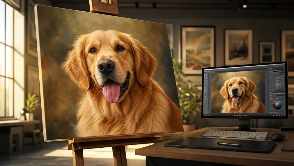 Custom Pet Portrait on Canvas